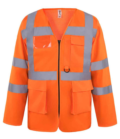 Yoko Hi-Vis Executive Long Sleeve Waistcoat in Orange