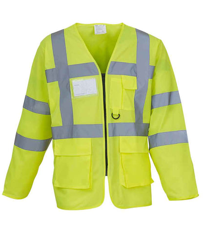 Yoko Hi-Vis Executive Long Sleeve Waistcoat in Yellow