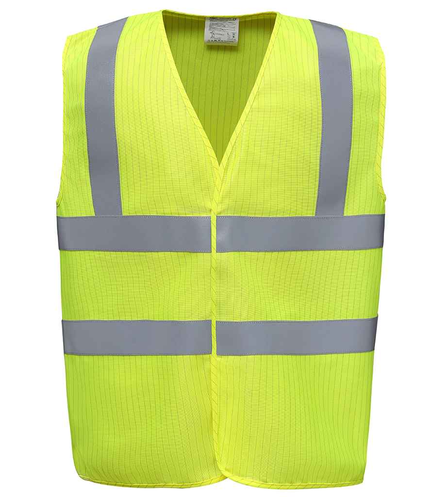 Yoko Hi-Vis Anti-Static Flame Retardant Waistcoat in Yellow