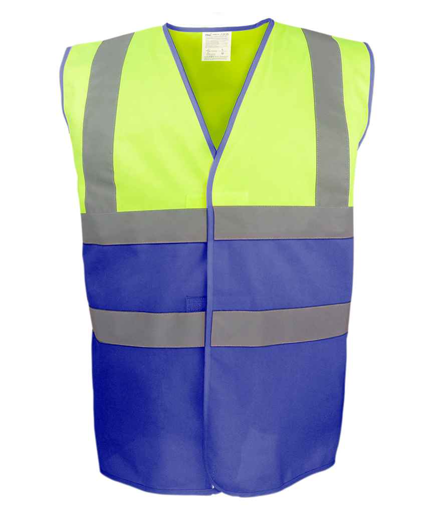 Yoko Two Tone Waistcoat in Yellow/Royal Blue