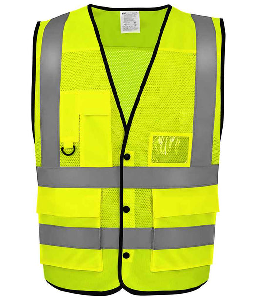 Yoko Superior Eco Mesh Button Waistcoat - Yellow