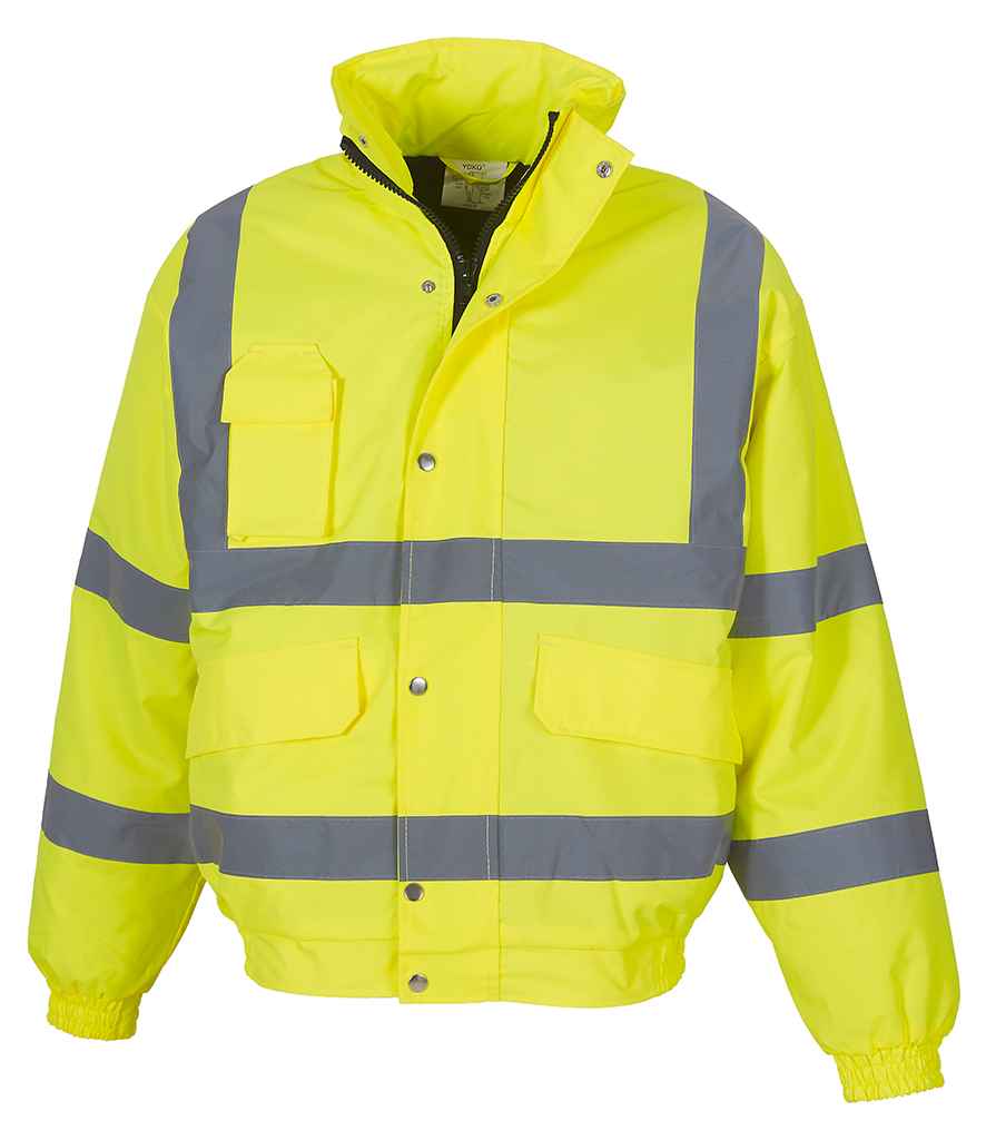 Yoko Hi-Vis Classic Bomber Jacket in Yellow