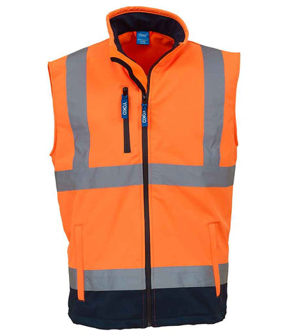 Yoko Hi-Vis Soft Shell Gilet in Orange/Navy
