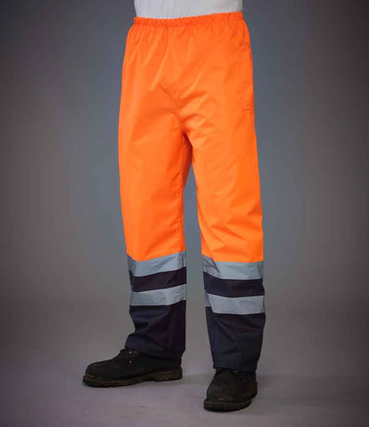 Yoko Hi-Vis Two Tone Waterproof Overtrousers - model image