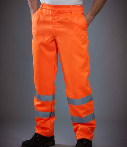 Yoko Hi-Vis Poly/Cotton Work Trousers - model image