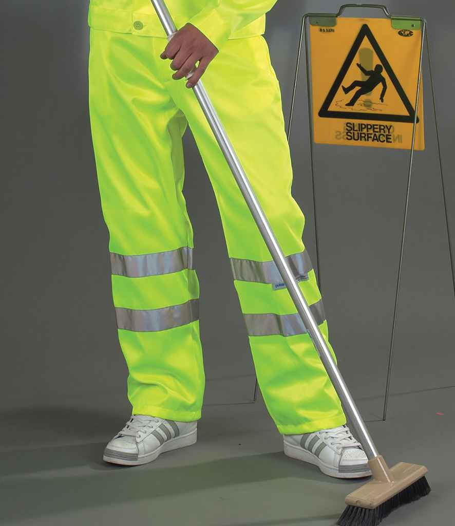 Yoko Hi-Vis Poly/Cotton Work Trousers in Yellow