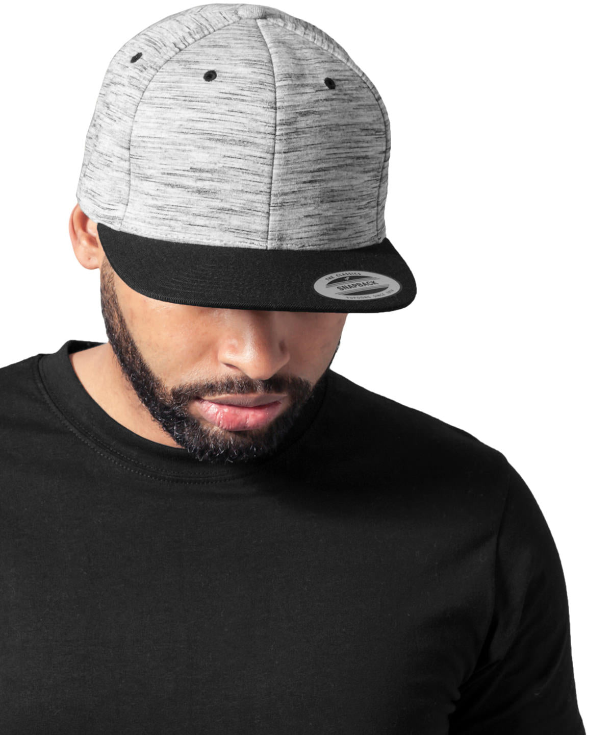 Flexfit / Yupoong Stripes melange crown snapback (6089SC) Black/Grey