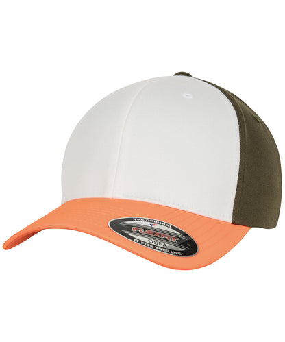 Flexfit / Yupoong 3-tone Flexfit (6277TT) Neon Orange/White/Olive