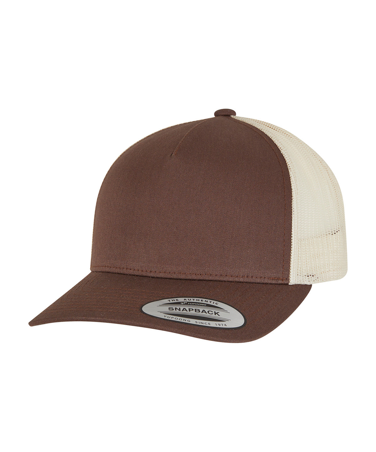Flexfit / Yupoong 5-panel retro trucker 2-tone cap (6506T) Mustang/Beige