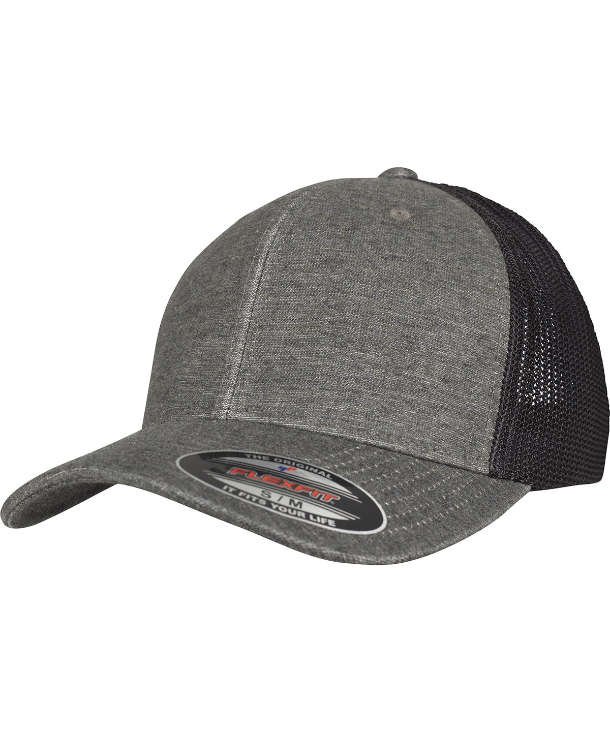 Flexfit / Yupoong Retro trucker melange cap (6511M) Khaki/Black Mesh