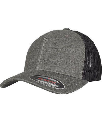 Flexfit / Yupoong Retro trucker melange cap (6511M) Khaki/Black Mesh