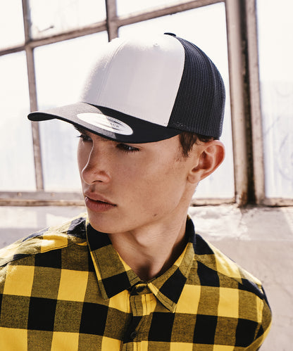 Flexfit / Yupoong Retro trucker coloured front (6606CF) Black/White/Black