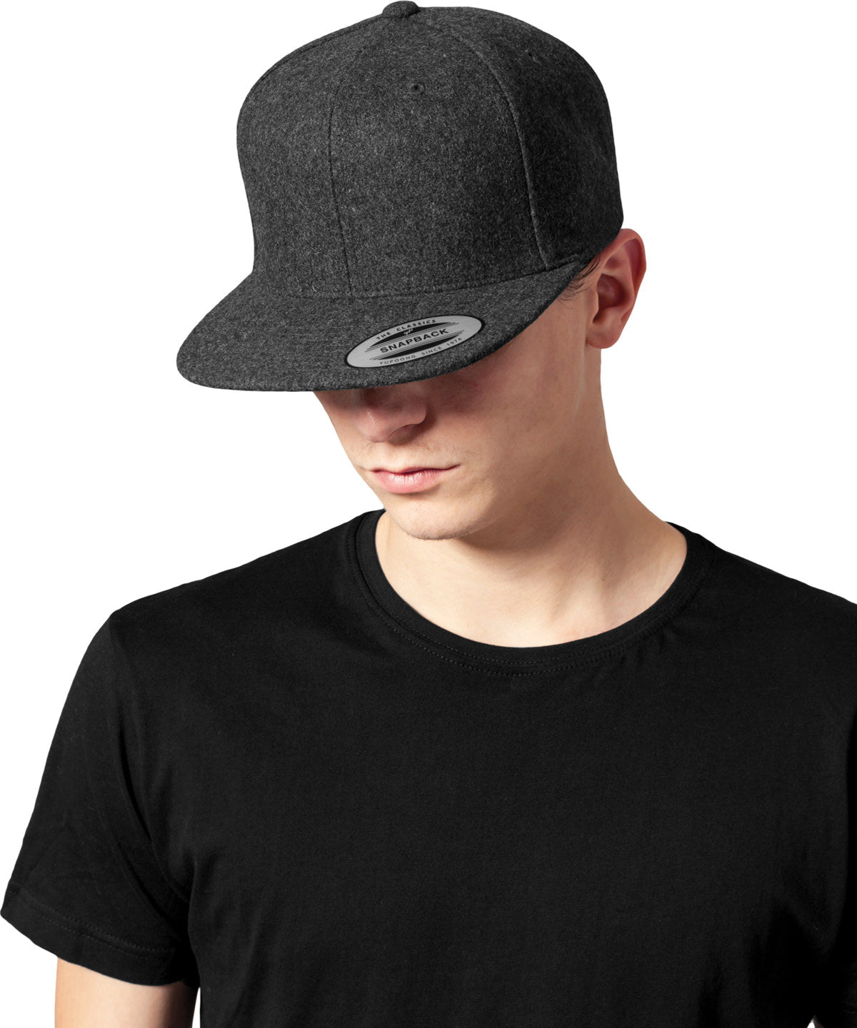 Flexfit / Yupoong Melton wool snapback (6689M) Dark Grey