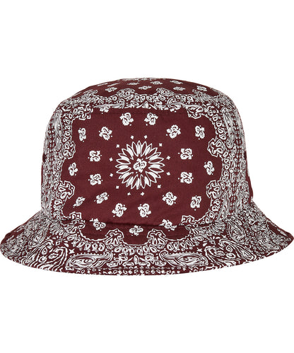 Flexfit / Yupoong Bandana print bucket hat (5003BP) Cherry/White