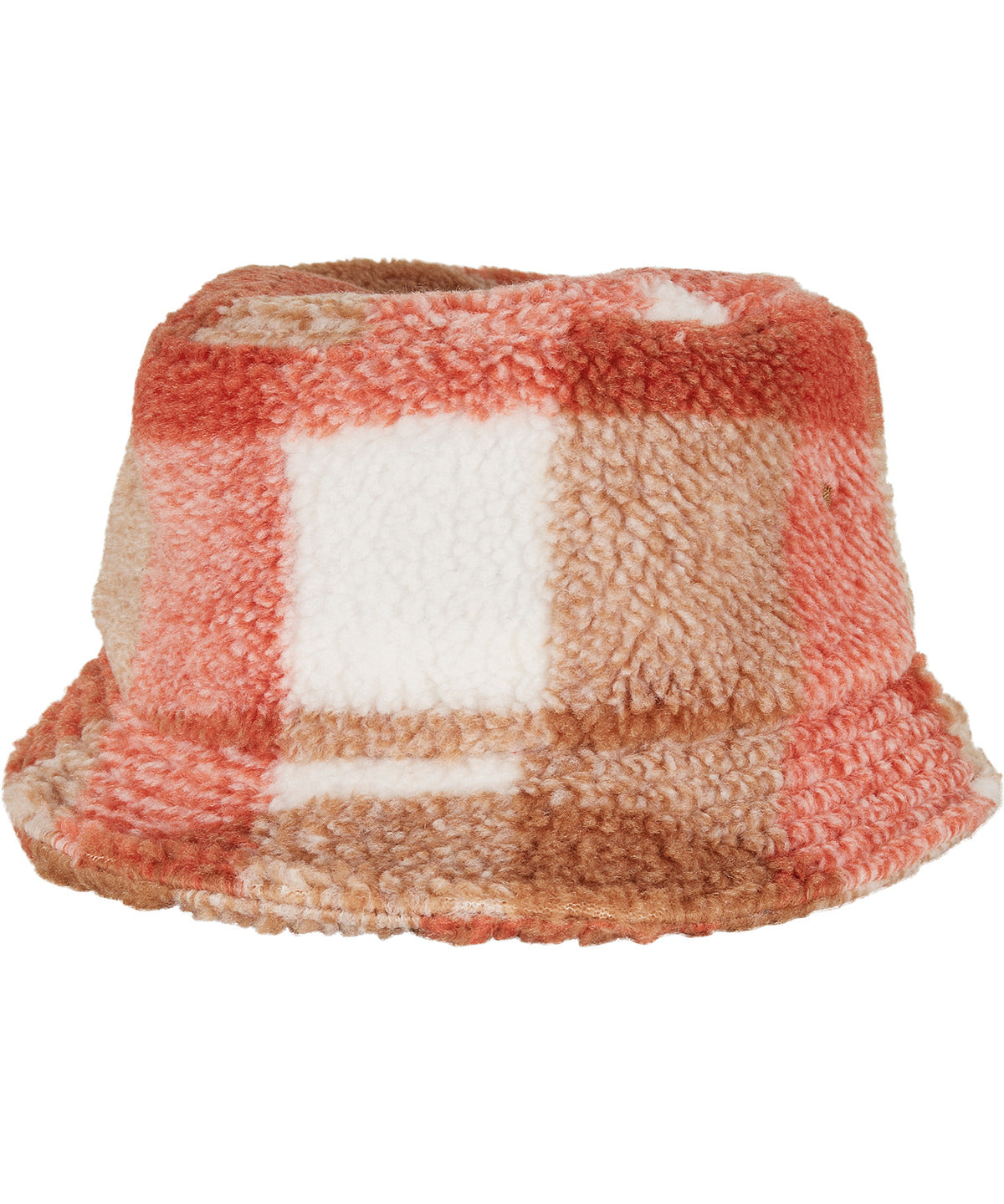 Flexfit / Yupoong Sherpa check bucket hat (5003SC) White Sand/Toffee