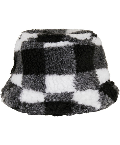 Flexfit / Yupoong Sherpa check bucket hat (5003SC) White/Black