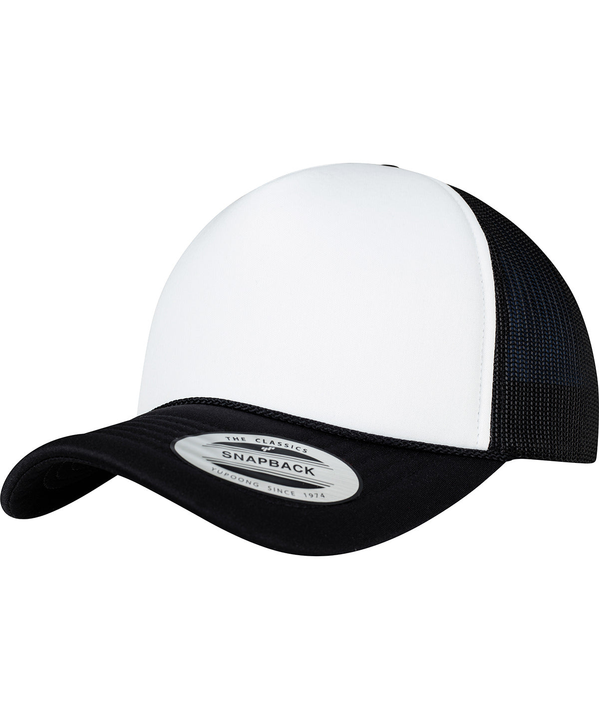 Flexfit / Yupoong Foam trucker cap curved visor (6005FC) Black/White/Black