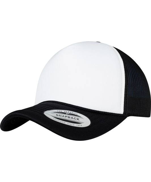 Flexfit / Yupoong Foam trucker cap curved visor (6005FC) Black/White/Black