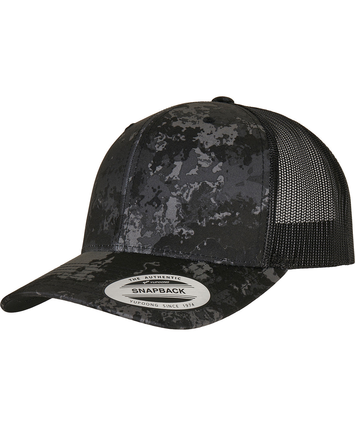 Flexfit / Yupoong YP Classics® Veil Camo™ retro trucker cap (6606VC) Poseidon Black