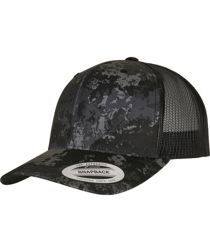 Flexfit / Yupoong YP Classics® Veil Camo™ retro trucker cap (6606VC) Poseidon Black