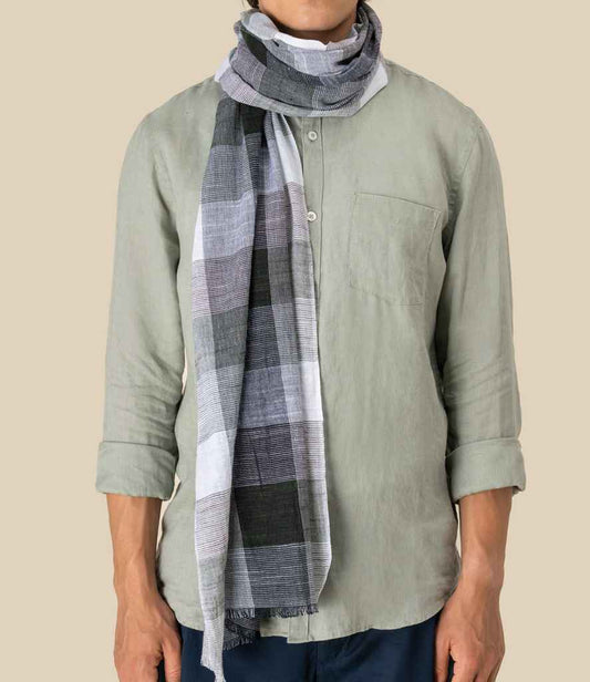 Spasso Greenish Check Scarf